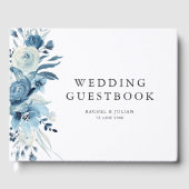 ブルーウォーター色のフローラ結婚のゲストブック ゲストブック (正面)