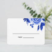 ブルーウォーター色のフローラ結婚のテーブル座席表 招待状 (スタンド正面)