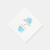 ブルーウォーター色のフローラ結婚ズ スタンダードカクテルナプキン (角)