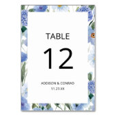 ブルーウォーター色のフローラ結婚ズ テーブルナンバー (正面)