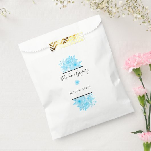 ブルーウォーター色のフローラ結婚ズ フェイバーバッグ (封をした状態)