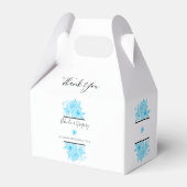 ブルーウォーター色のフローラ結婚ズ フェイバーボックス (正面サイド)