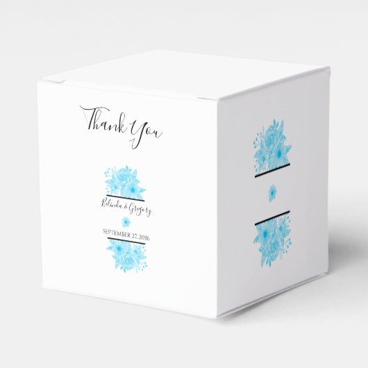 ブルーウォーター色のフローラ結婚ズ フェイバーボックス (正面サイド)