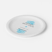 ブルーウォーター色のフローラ結婚ズ ペーパープレート (アングル)