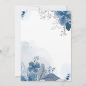 ブルーウォーター色のフローラ結婚ズ 招待状 (裏面)