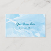 ブルーウォーター色のモダントレンディーテクスチャ 名刺 (正面)