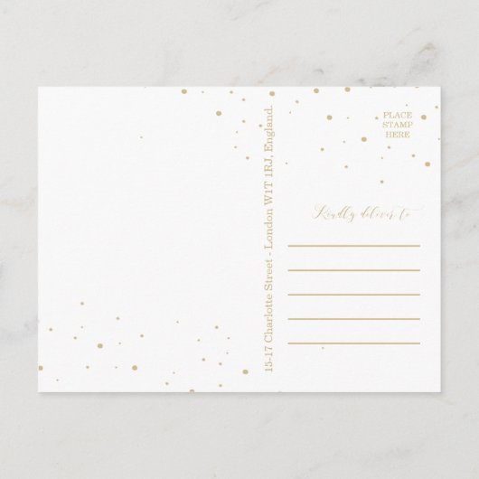 ブルーウォーター色の冬の日付はがきを保存 案内ポストカード (裏面)