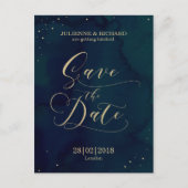 ブルーウォーター色の冬の日付はがきを保存 案内ポストカード (正面)