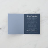 ブルーウォーター色の北欧レイクサイド折り畳みクリスマス シーズンカード (内部)