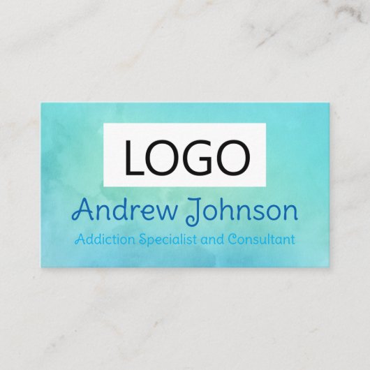 ブルーウォーター色の名刺 名刺 (正面)