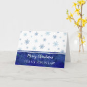 ブルーウォーター色の息子の義理メリークリスマス カード (黄色い花)