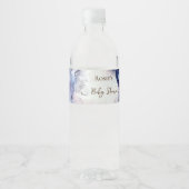 ブルーウォーター色の抽象芸術ベビーシャワー ペットボトルラベル (正面)