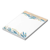 ブルーウォーター色の縁ど花 ノートパッド (回転)