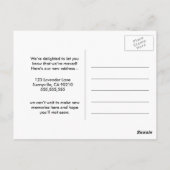 ブルーウォーター色の花と蝶 | 変更 ポストカード (裏面)