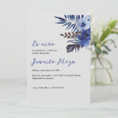 ブルーウォーター色の赤ちゃんシャワー少年のための招待 招待状 (スタンド正面)