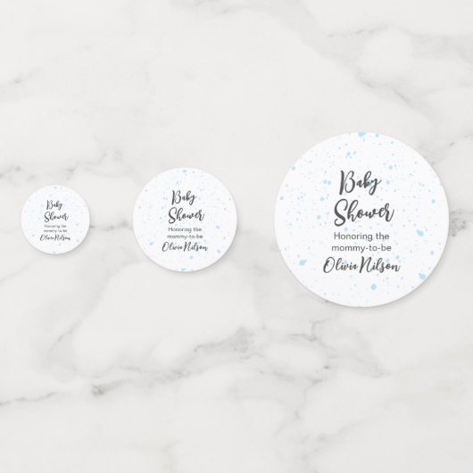 ブルーウォーター色の赤ちゃんシャワー、ああ男の子の赤ちゃんシャワー コンフェッティ (正面)