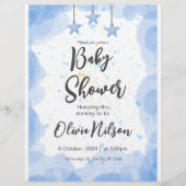 ブルーウォーター色の赤ちゃんシャワー、ああ男の子の赤ちゃんシャワー チラシ (正面)