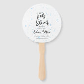 ブルーウォーター色の赤ちゃんシャワー、ああ男の子の赤ちゃんシャワー ハンドファン (正面)