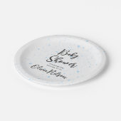 ブルーウォーター色の赤ちゃんシャワー、ああ男の子の赤ちゃんシャワー ペーパープレート (アングル)