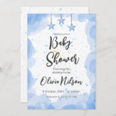 ブルーウォーター色の赤ちゃんシャワー、ああ男の子の赤ちゃんシャワー 招待状 (正面/裏面)
