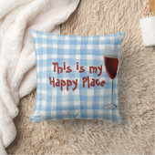 ブルーウォーター色の赤ワインと引用文 クッション (ブランケット)