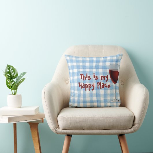 ブルーウォーター色の赤ワインと引用文 クッション (椅子)