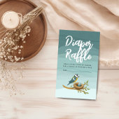 ブルーウォーター色の鳥の赤ちゃんシャワーおむつラッフル エンクロージャーカード