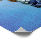 ブルーウォーター色アジサイの恩恵 ポスター (角)