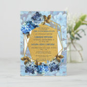 ブルーウォーター色アジサイの濃淡の確認 招待状 (スタンド正面)