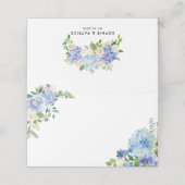 ブルーウォーター色アジサイ&バラ縁ど&結婚ズ プレイスカード (外部開封)