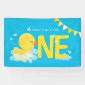 ブルーウォーター色アヒルああ何おもしろい1つのパーティー 横断幕 (横)