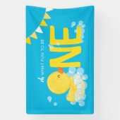 ブルーウォーター色アヒルああ何おもしろい1つのパーティー 横断幕 (縦)