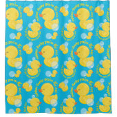 ブルーウォーター色ゴムダッキーあなたが一つ シャワーカーテン (正面)