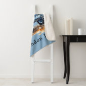 ブルーウォーター色トラクター男の子ベビーシャワーギフト シェルパブランケット (インサイチュ)