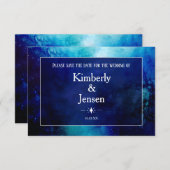 ブルーウォーター色ネブラ日付カードを保存 セーブザデート (正面/裏面)