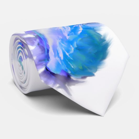 ブルーウォーター色バラブルーフラワーブルーフローラ ネクタイ (ロール)