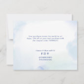 ブルーウォーター色ビジネスロゴパッケージありがとう サンキューカード (裏面)