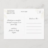 ブルーウォーター色ビーチ結婚式サンキューポストカード ポストカード (裏面)