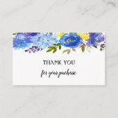 ブルーウォーター色フローラお買い物ありがとう エンクロージャーカード (正面)
