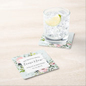 ブルーウォーター色フローラが明日から永遠に始まる スクエアペーパーコースター (インサイチュ)