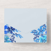 ブルーウォーター色フローラすべて1つの結婚式の招待 オールインワン招待状 (裏面)