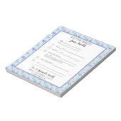 ブルーウォーター色フローラスクールノート弁解1子 ノートパッド (回転)