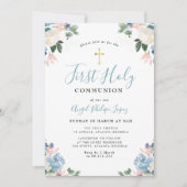 ブルーウォーター色フローラ最初の聖餐式 招待状 (正面)