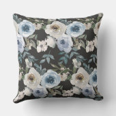 ブルーウォーター色フローラ枕、フローラ装飾用クッション クッション (裏面)
