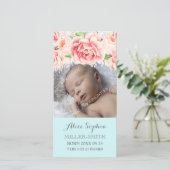 ブルーウォーター色フローラ薄紫誕生発表 案内状 (スタンド正面)