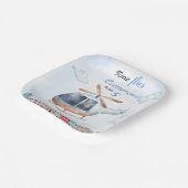 ブルーウォーター色ヘリコプターシティ ペーパープレート (傾斜あり)