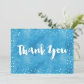 ブルーウォーター色ベビーシャワー |サンキューカード サンキューカード (スタンド正面)