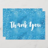 ブルーウォーター色ベビーシャワー |サンキューカード サンキューカード (正面/裏面)