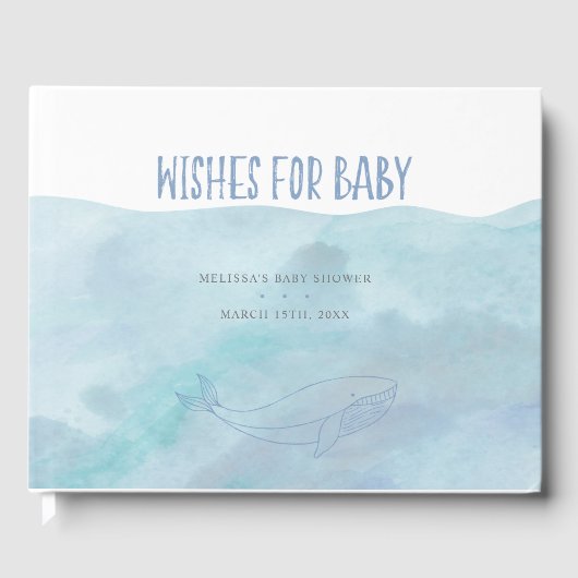 ブルーウォーター色ベビーシャワー |航海の | ゲストブック (正面)