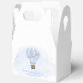 ブルーウォーター色ホットエアバルーンボーイベビーシャワー フェイバーボックス (見開き)